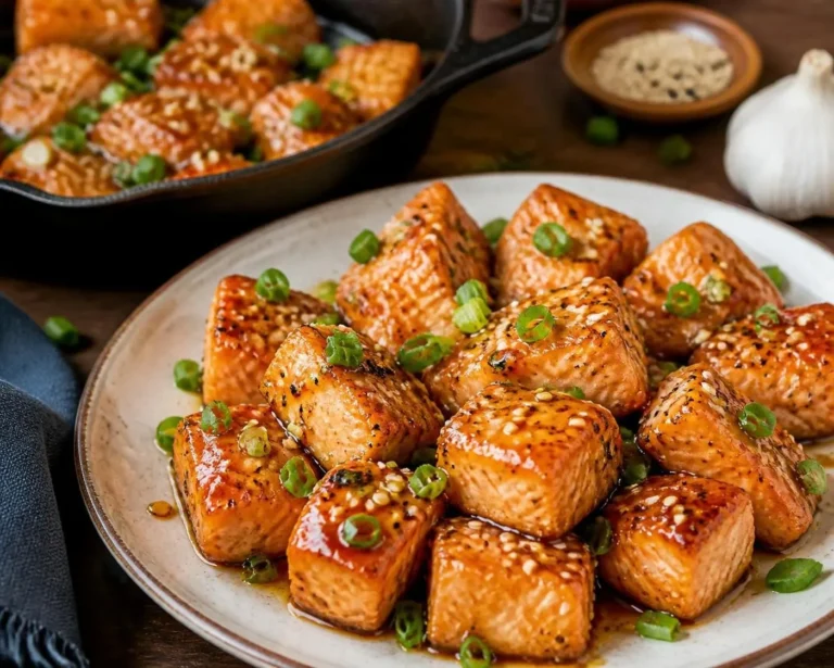 Honey Garlic Salmon Bites