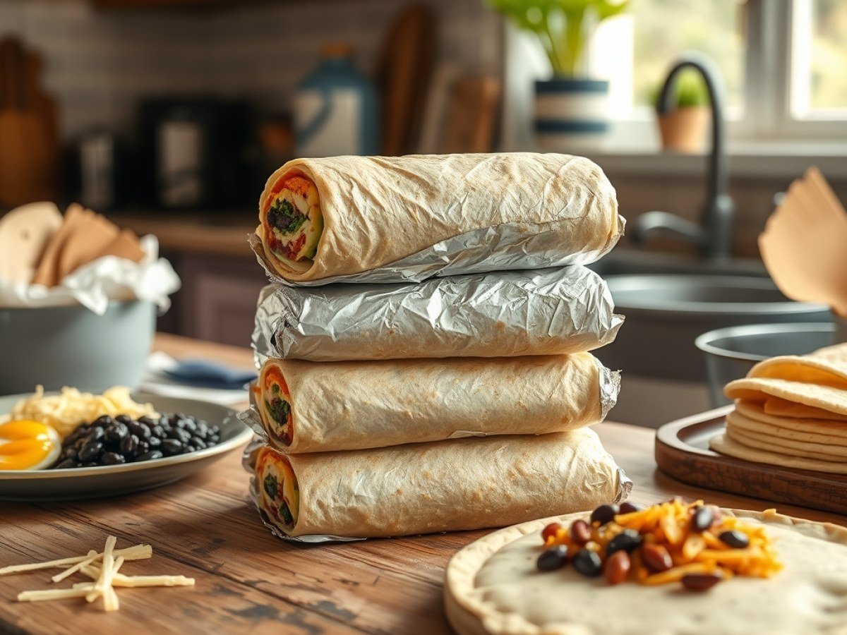 Freezer Breakfast Burritos Recipe
