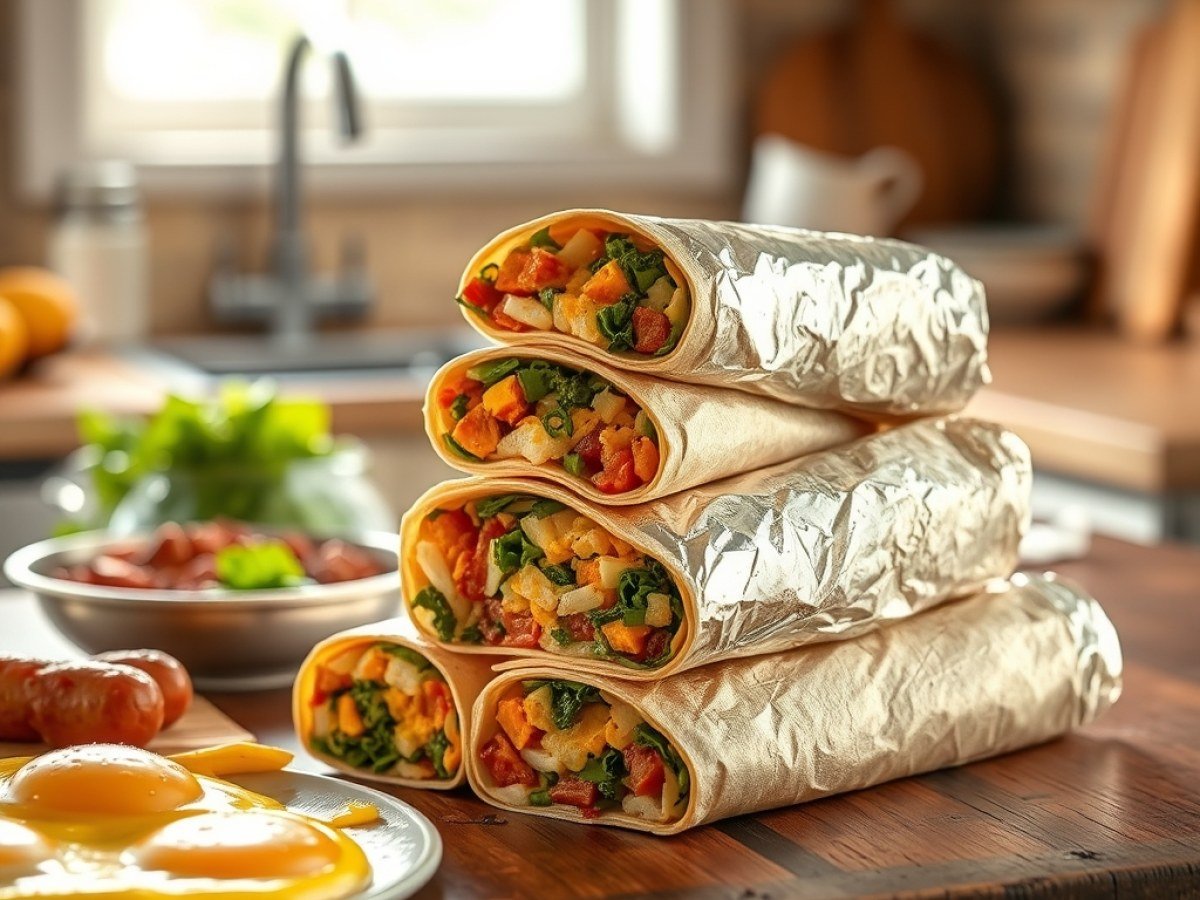 Freezer Breakfast Burritos Recipe
