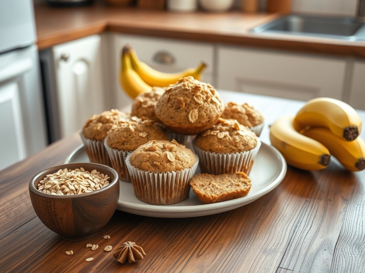 Healthy Banana Oat Muffins Recipe
